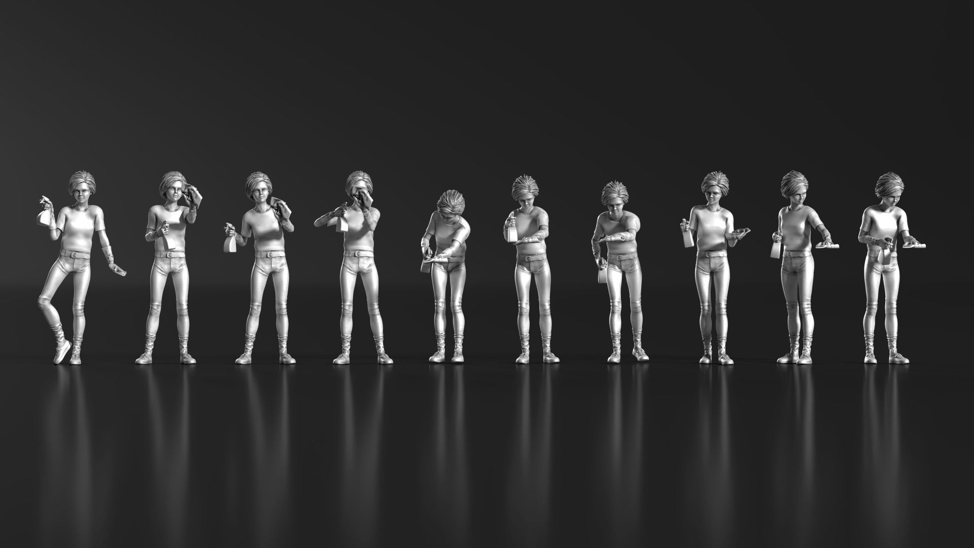 HD People 01 wiping rag 3D model_2