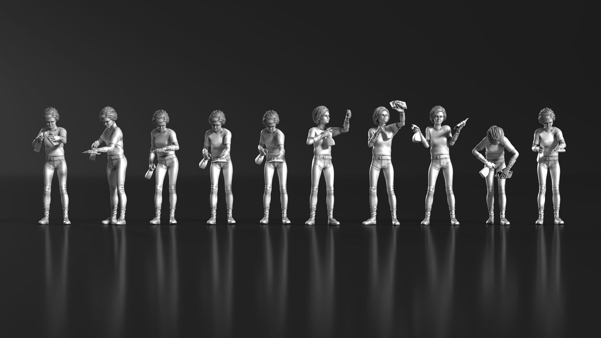 HD People 01 wiping rag 3D model_1