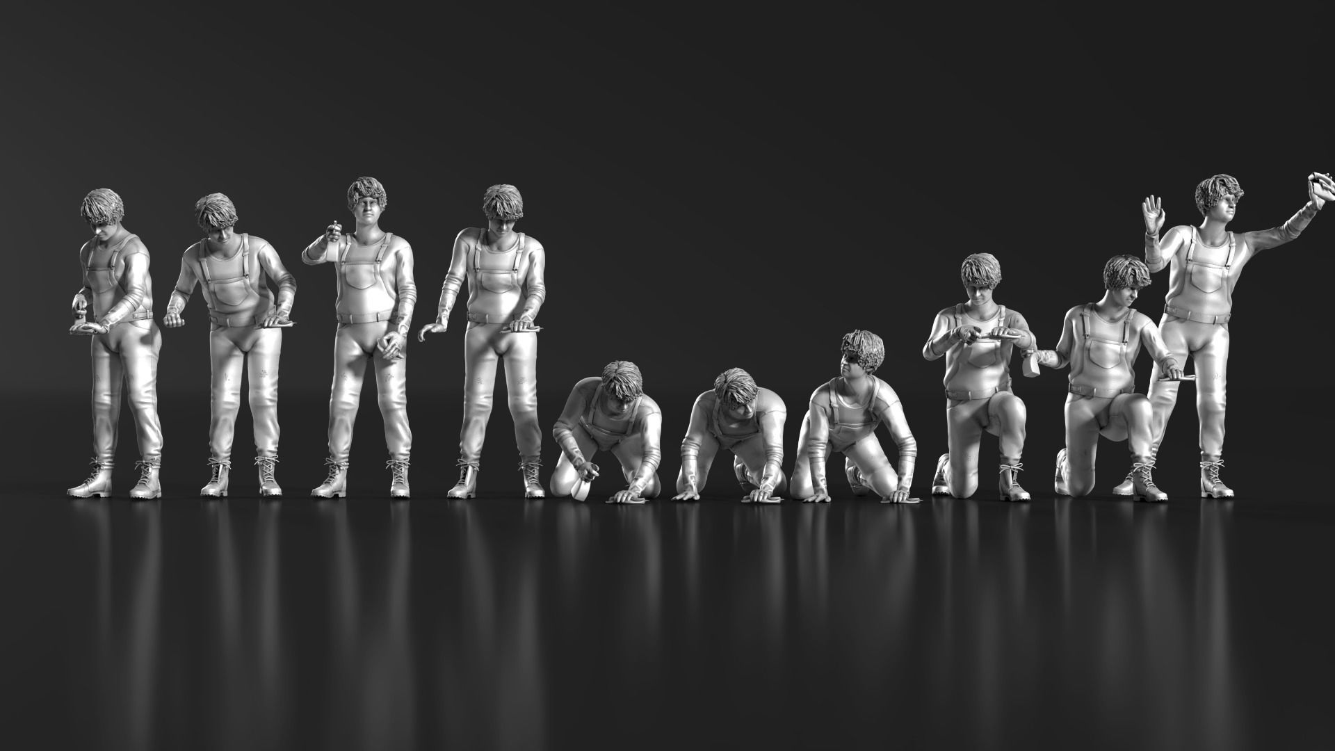 HD People 01 wiping rag 3D model_9