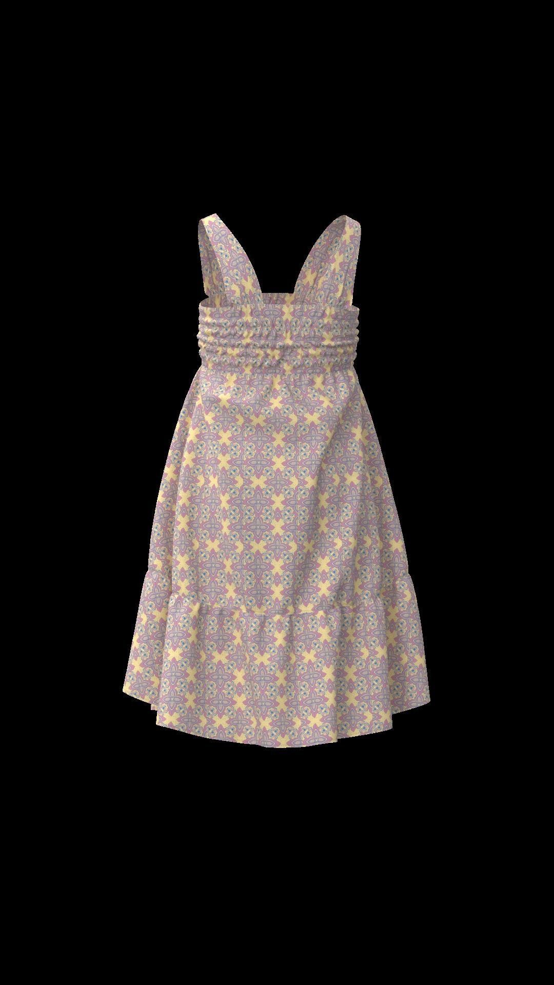 Girls Pinafore dress Low-poly 3D model_16