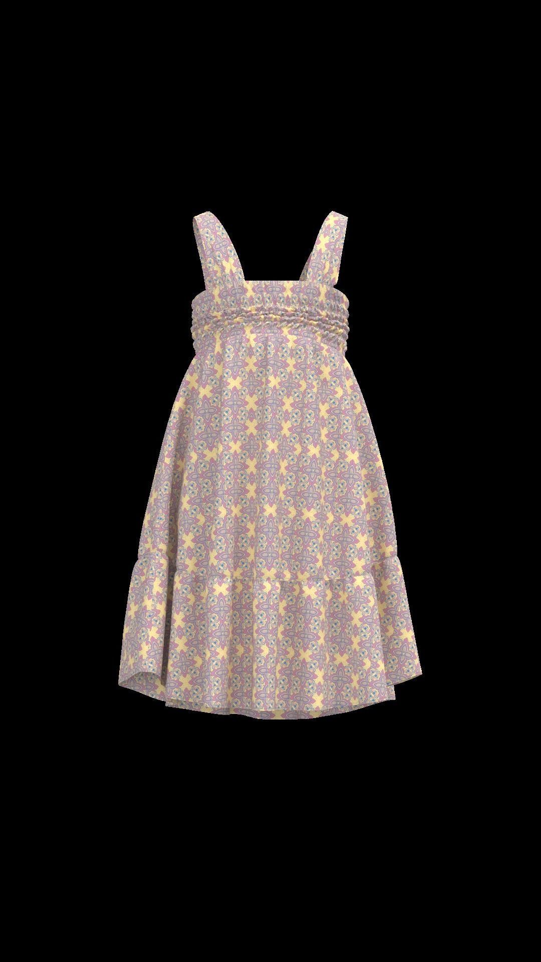 Girls Pinafore dress Low-poly 3D model_2