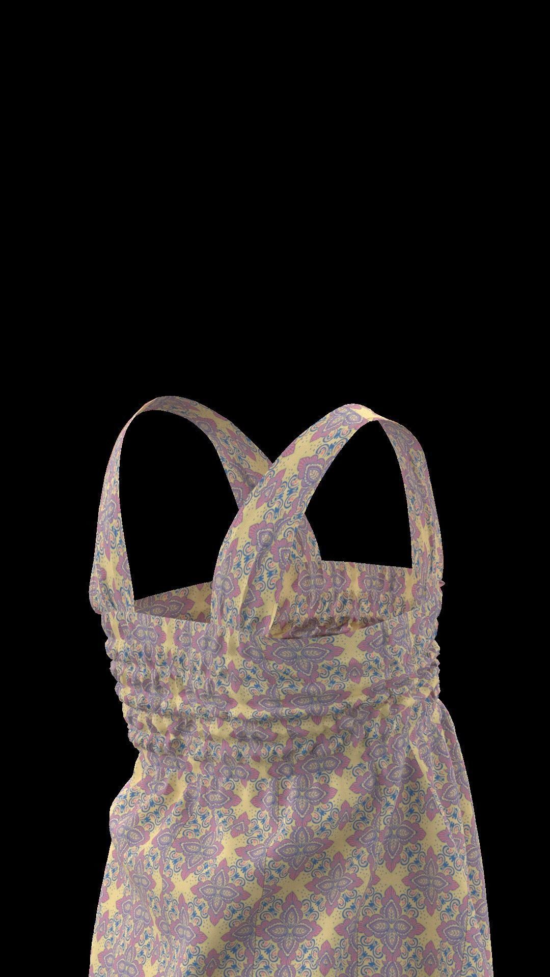 Girls Pinafore dress Low-poly 3D model_18