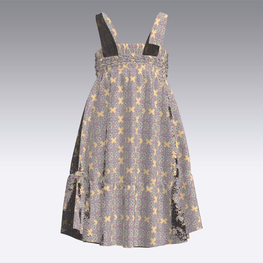 Girls Pinafore dress Low-poly 3D model_7