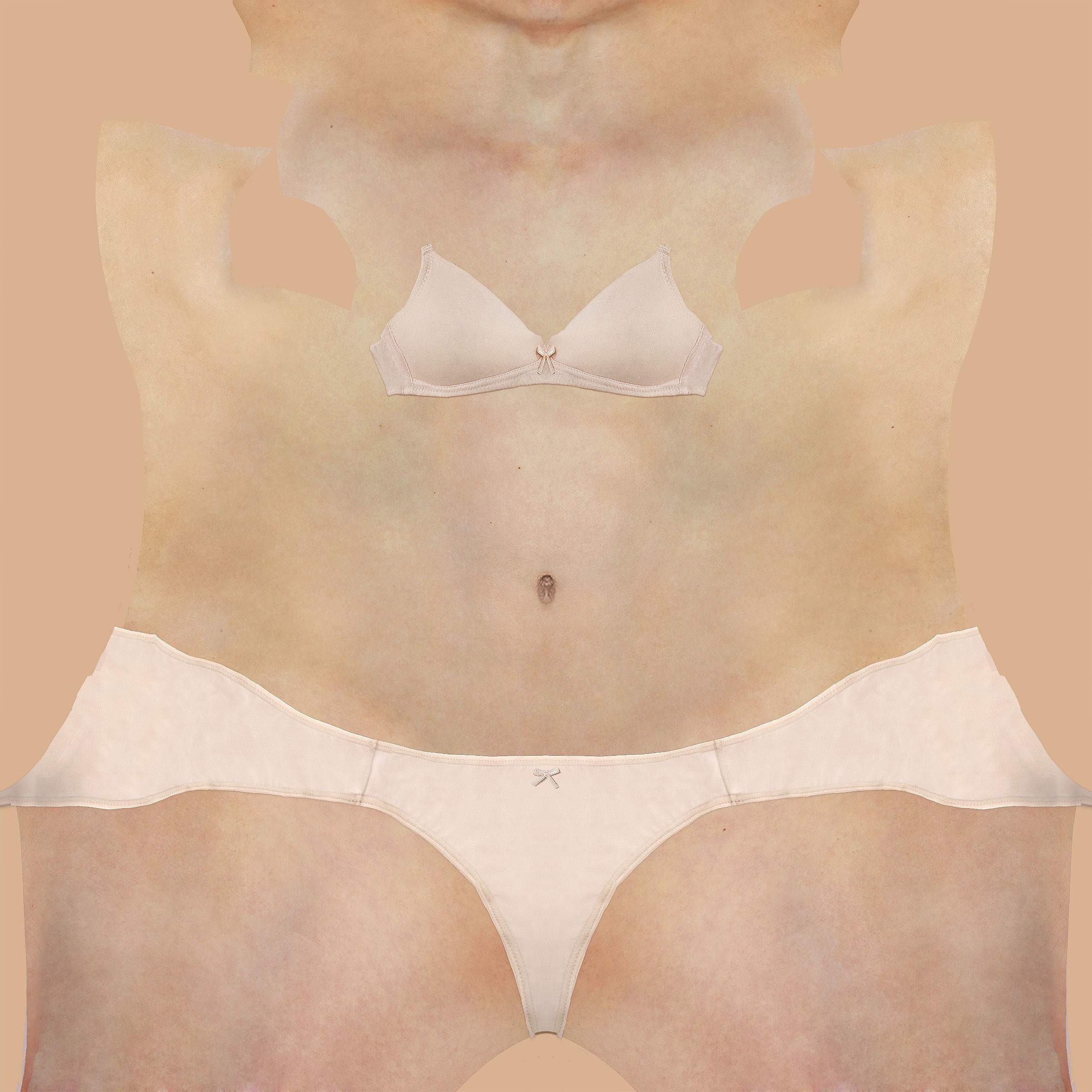 Girls Pinafore dress Low-poly 3D model_8