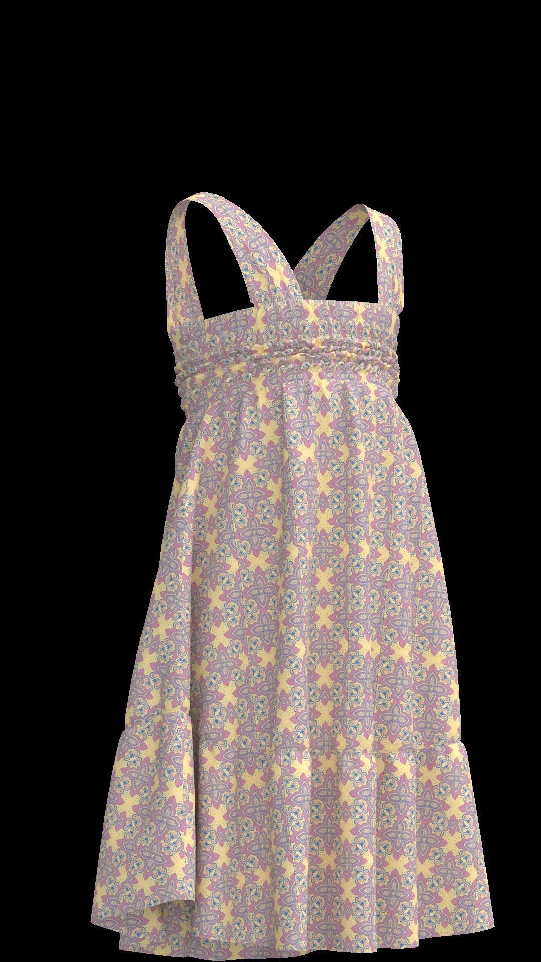 Girls Pinafore dress Low-poly 3D model_17