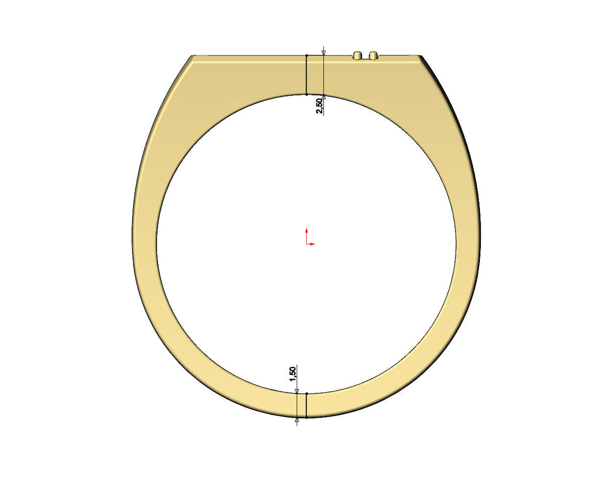 Diamond line rectangular signet ring US sizes 6to9 3D print model_6