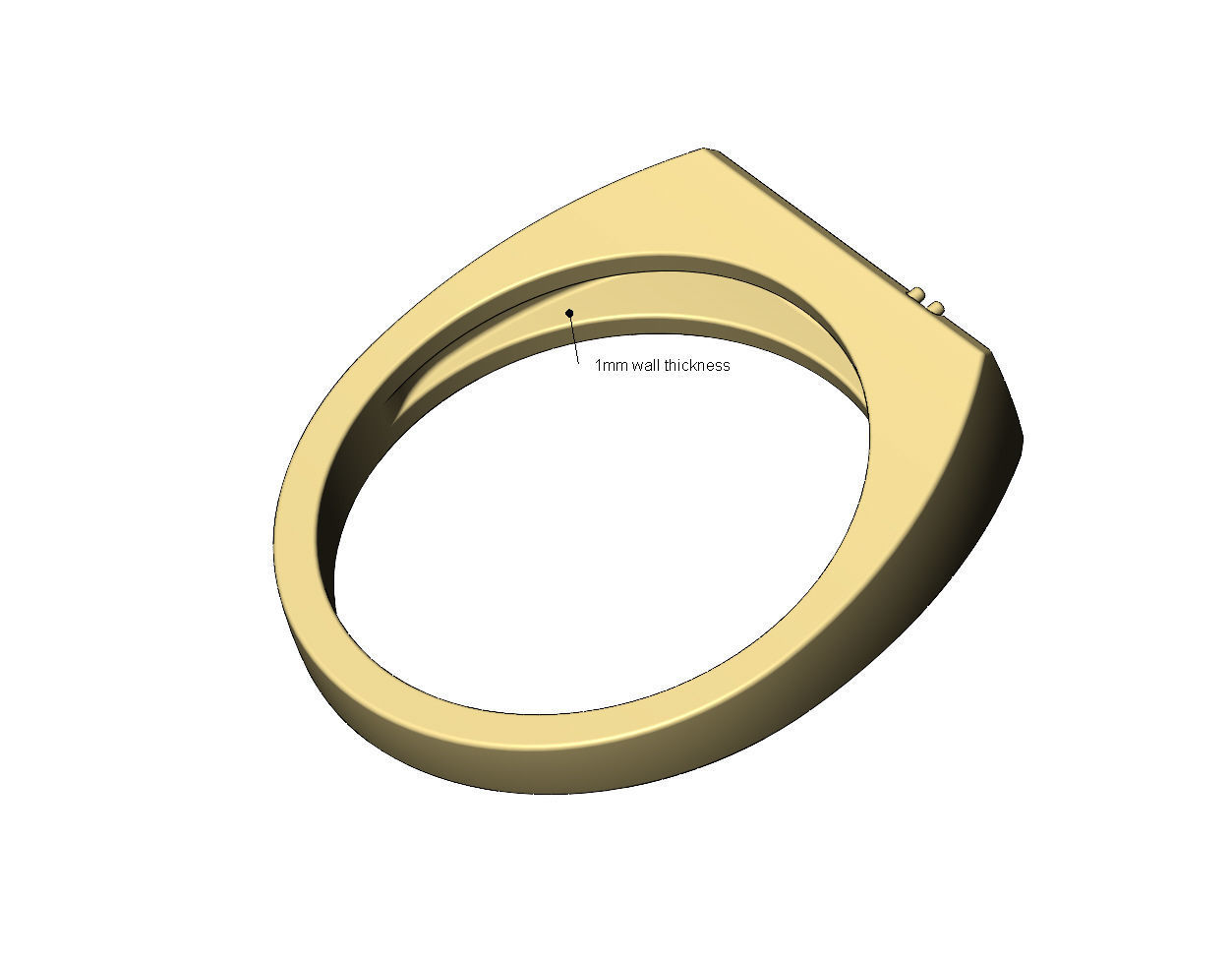 Diamond line rectangular signet ring US sizes 6to9 3D print model_9