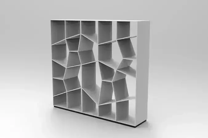 Pattern Bookcase Low-poly 3D model