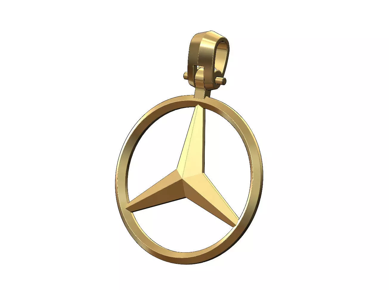 Mercedes Benz logo pendant with bail 3D print model