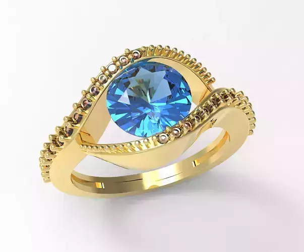 Elen Cluster Diamond Ring 3D print model