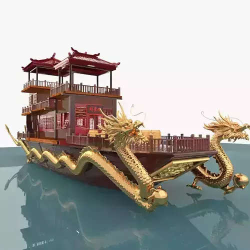 Chinese dragon  house boat  