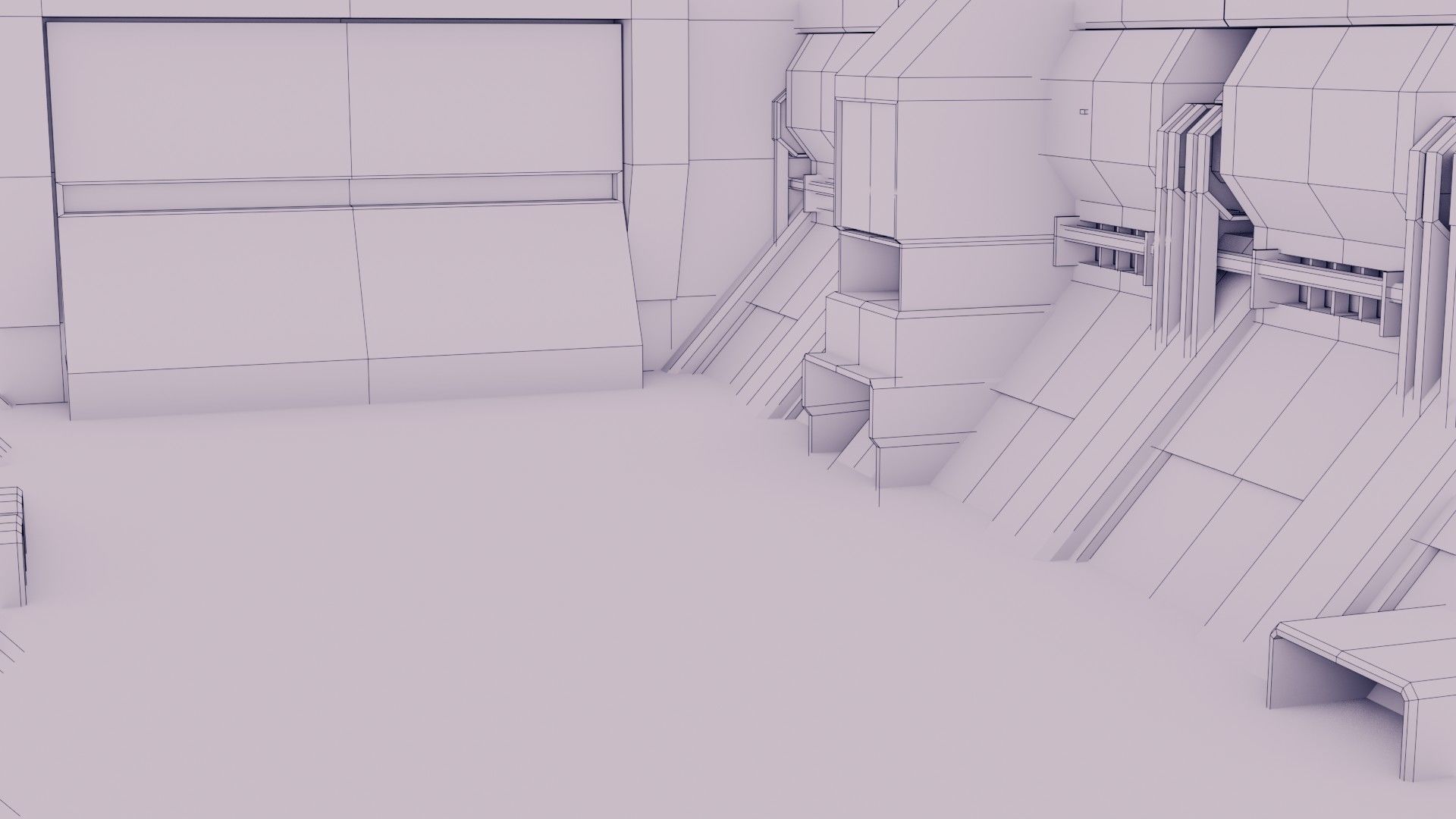 Sci-Fi Hangar - Low Poly - Game Ready -PBR Low-poly 3D model_14