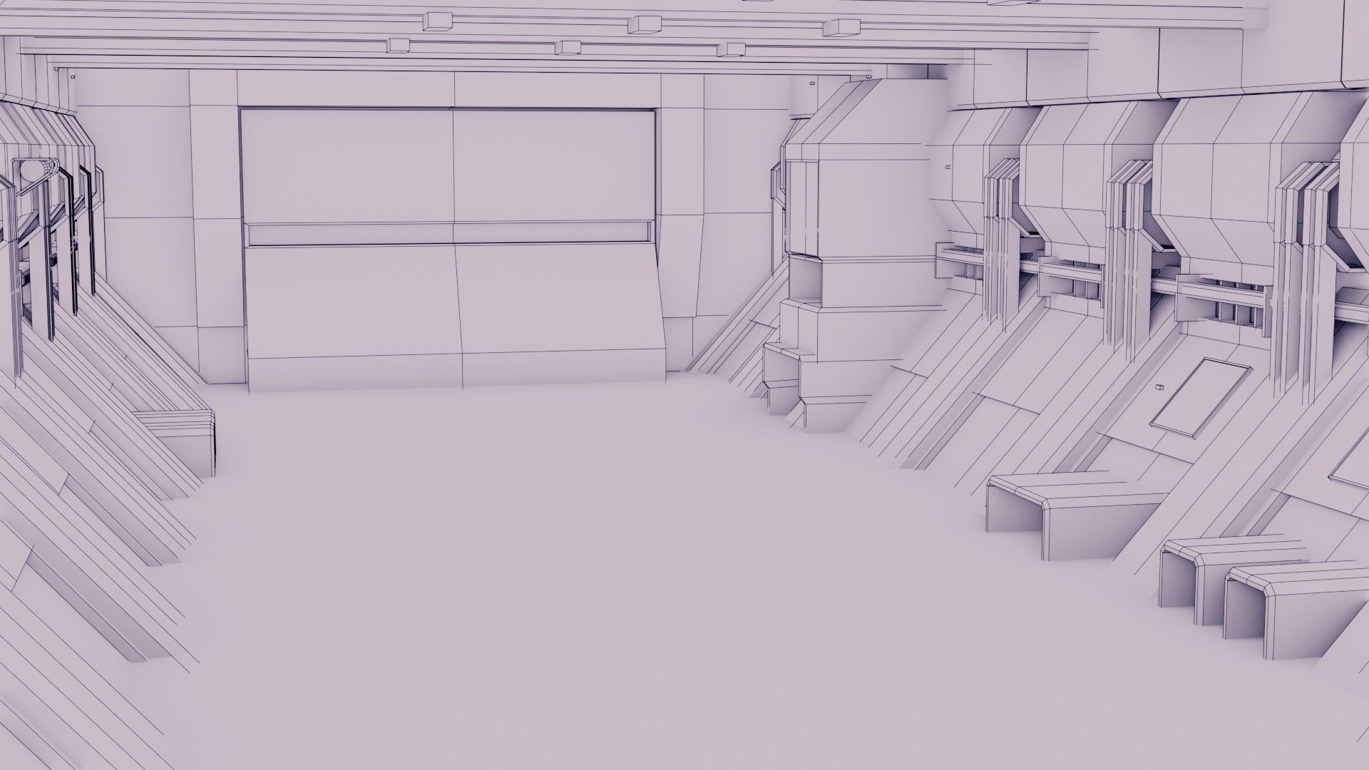 Sci-Fi Hangar - Low Poly - Game Ready -PBR Low-poly 3D model_9