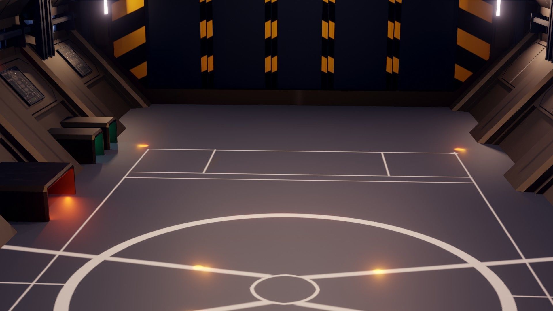 Sci-Fi Hangar - Low Poly - Game Ready -PBR Low-poly 3D model_7