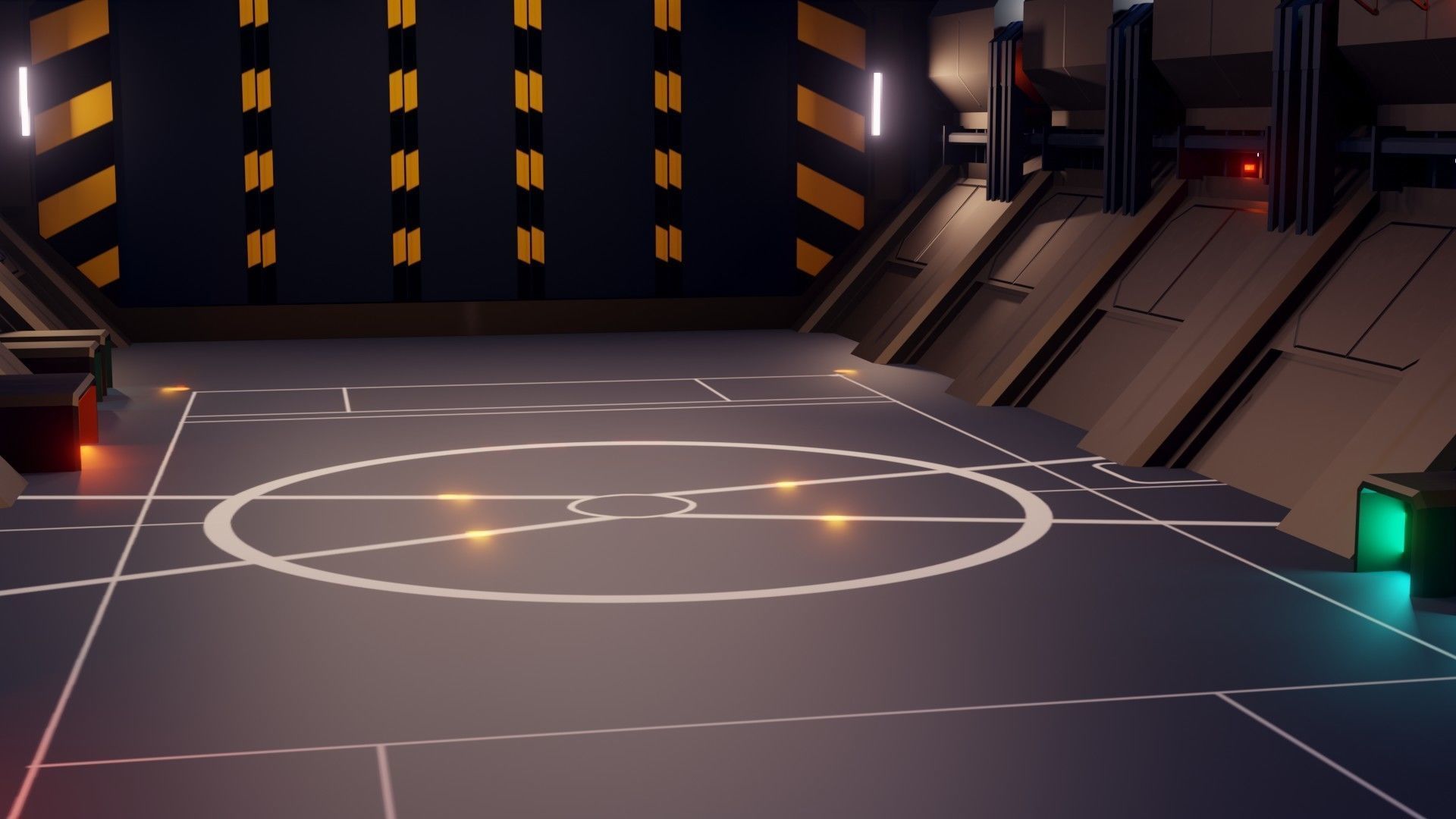 Sci-Fi Hangar - Low Poly - Game Ready -PBR Low-poly 3D model_5