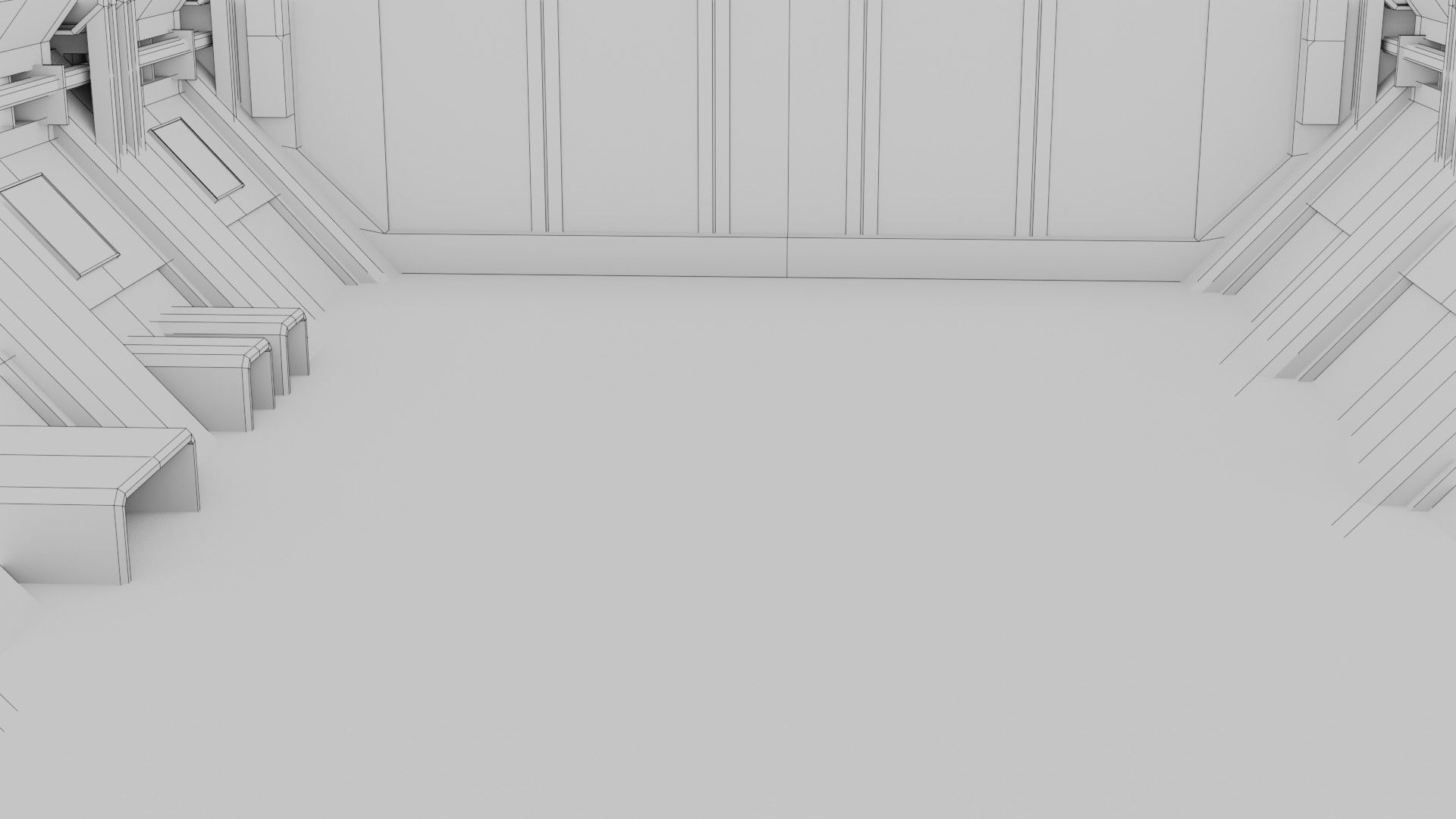 Sci-Fi Hangar - Low Poly - Game Ready -PBR Low-poly 3D model_15