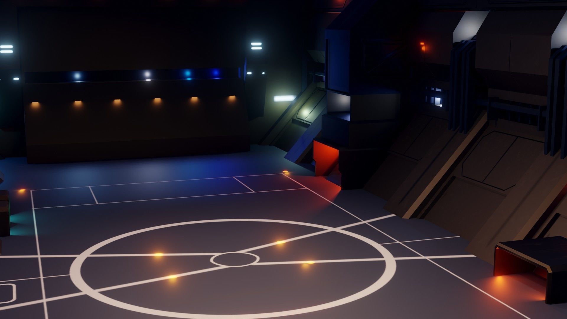 Sci-Fi Hangar - Low Poly - Game Ready -PBR Low-poly 3D model_6