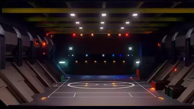 Sci-Fi Hangar - Low Poly - Game Ready -PBR
