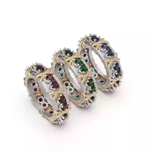 Cross ring with diamond