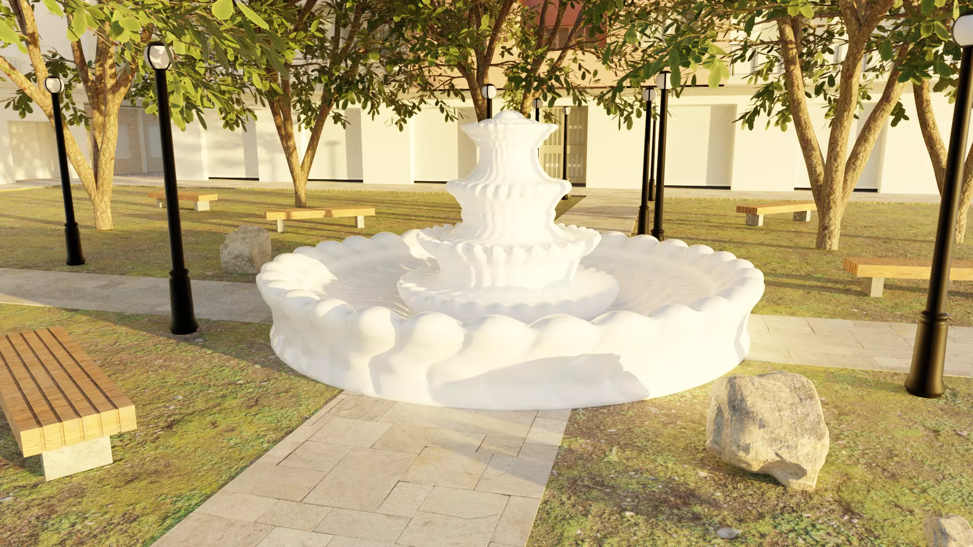 Fountain with pattern  3D model_0