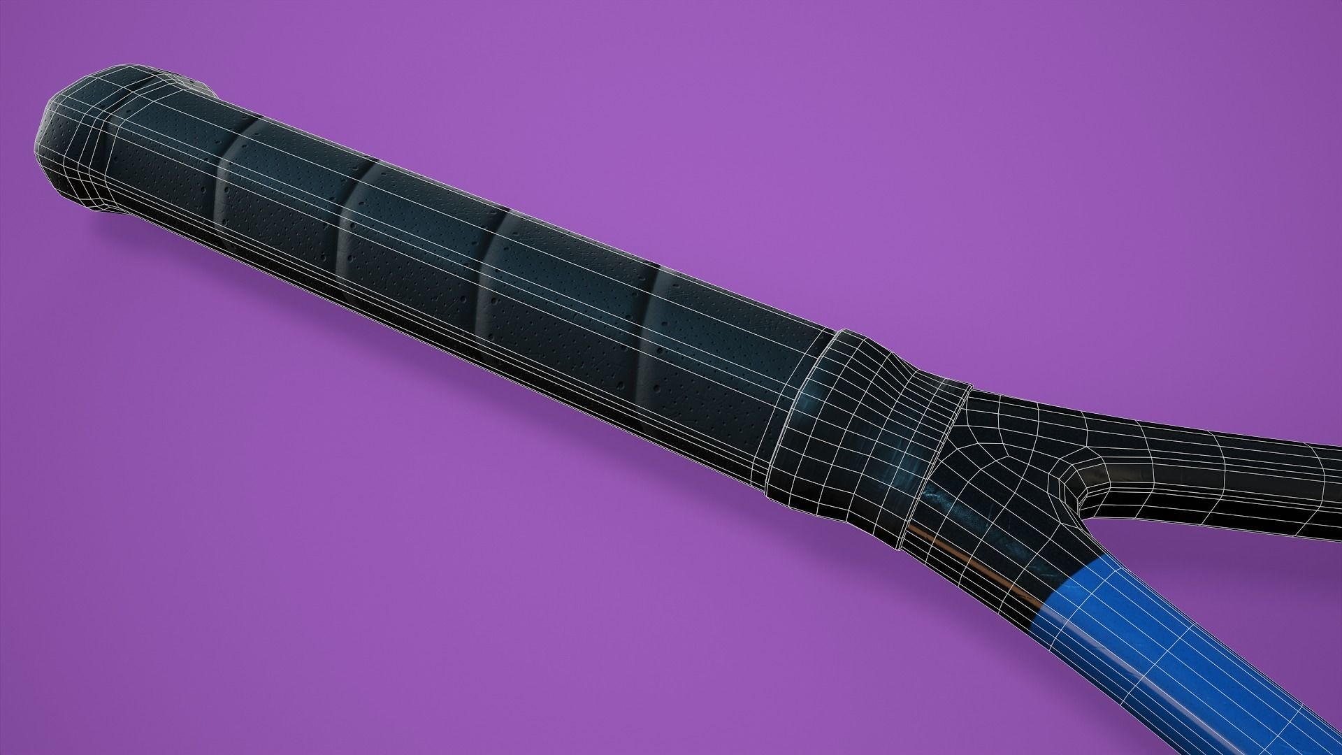 Tennis Racket Low-poly 3D model_10