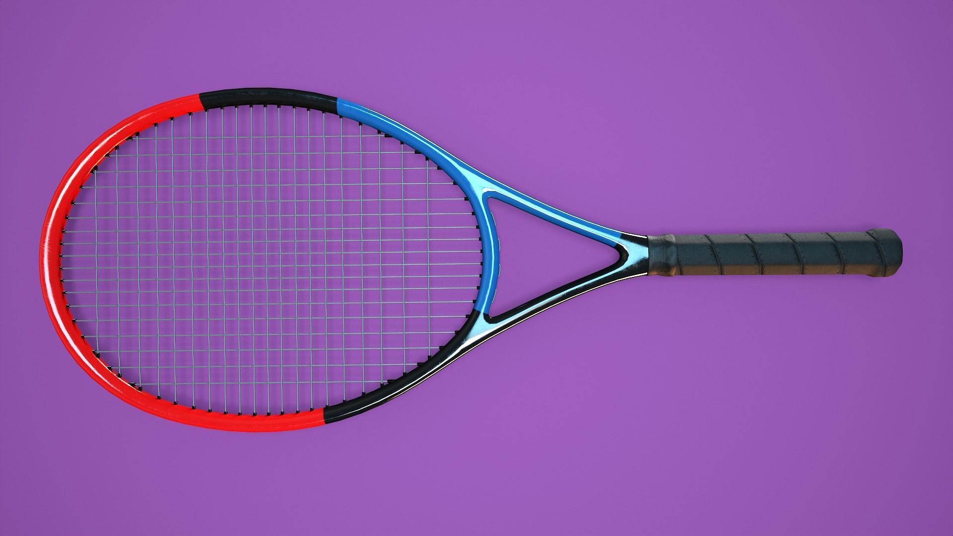 Tennis Racket Low-poly 3D model_5