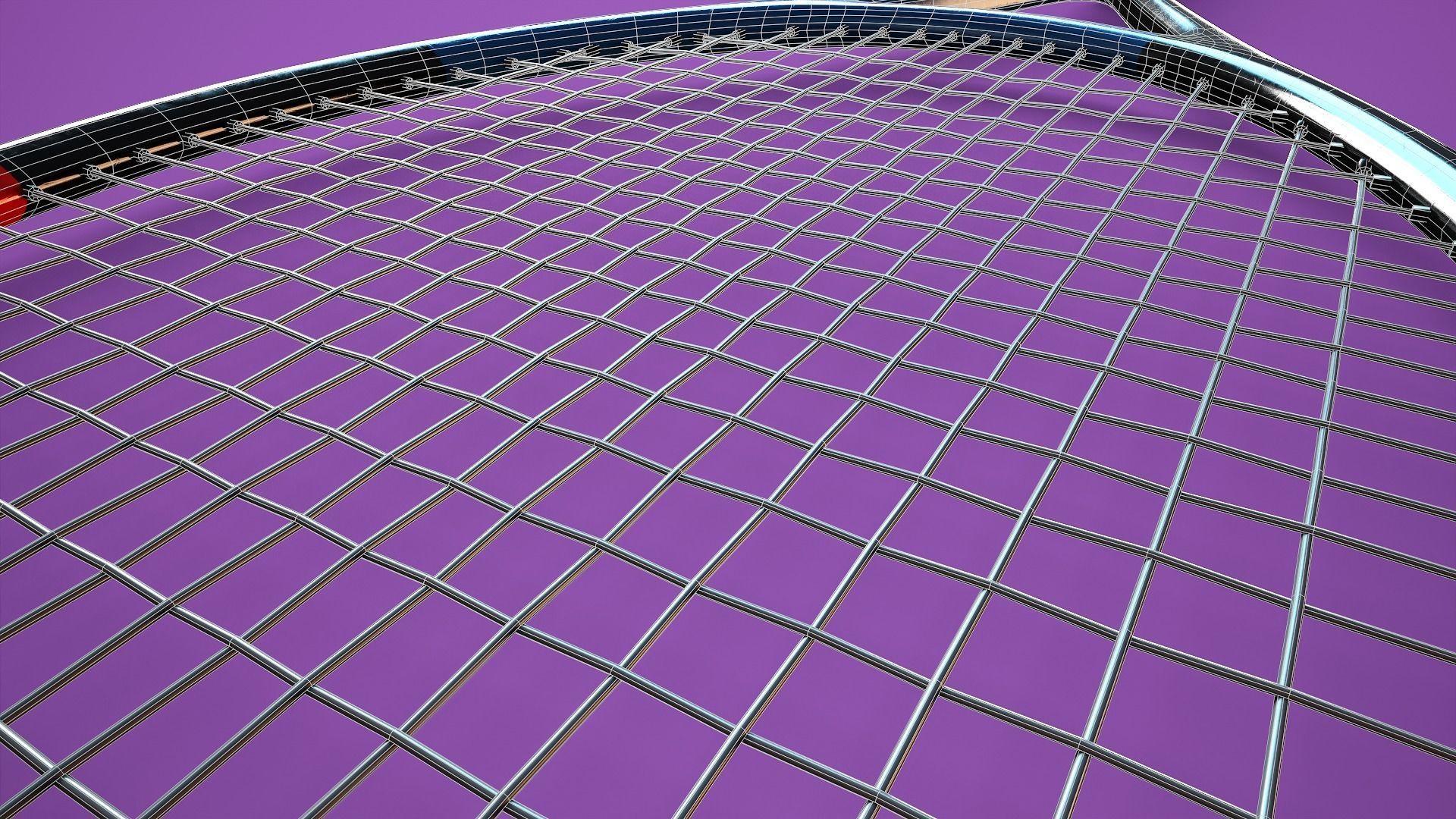 Tennis Racket Low-poly 3D model_13