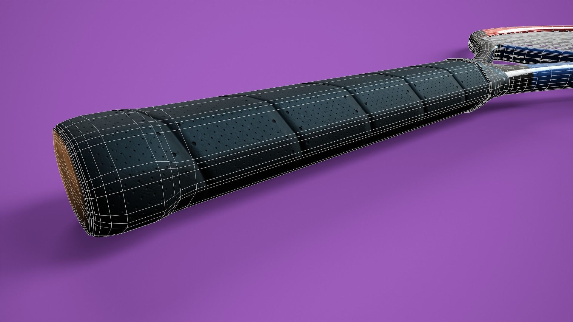 Tennis Racket Low-poly 3D model_9