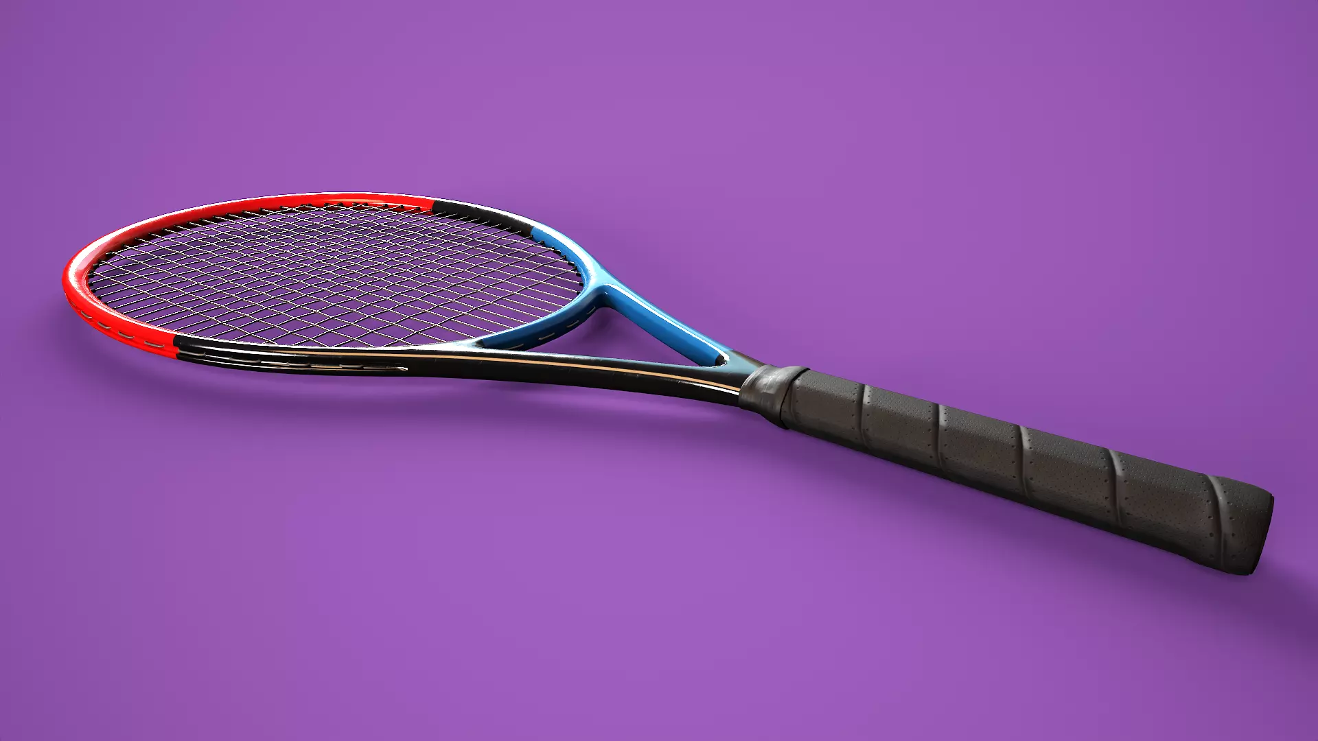 Tennis Racket Low-poly 3D model_0