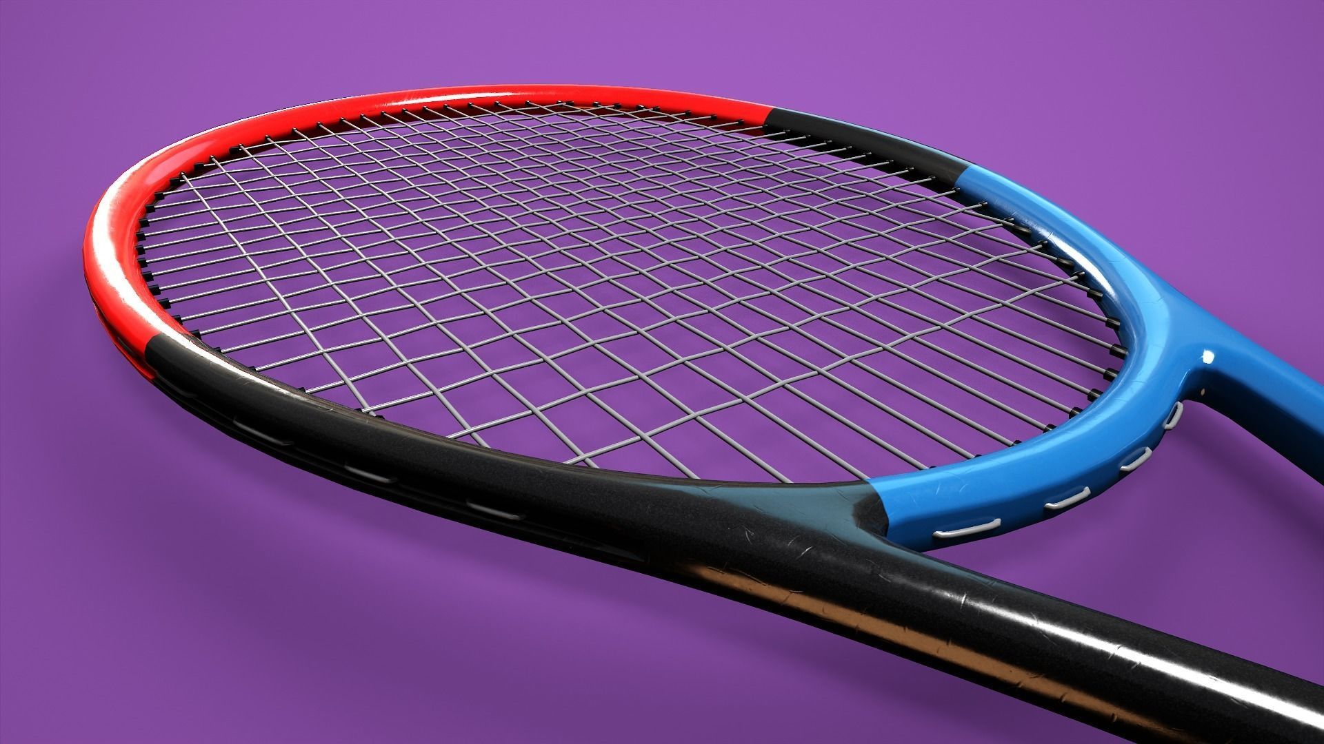 Tennis Racket Low-poly 3D model_4