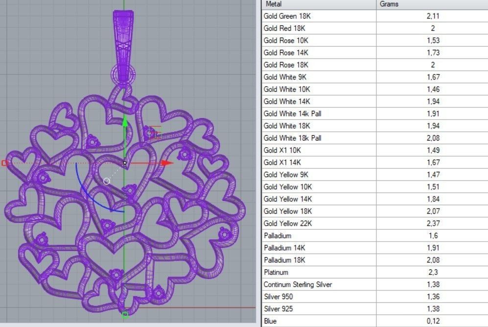 Gold hearts 3D print model_7