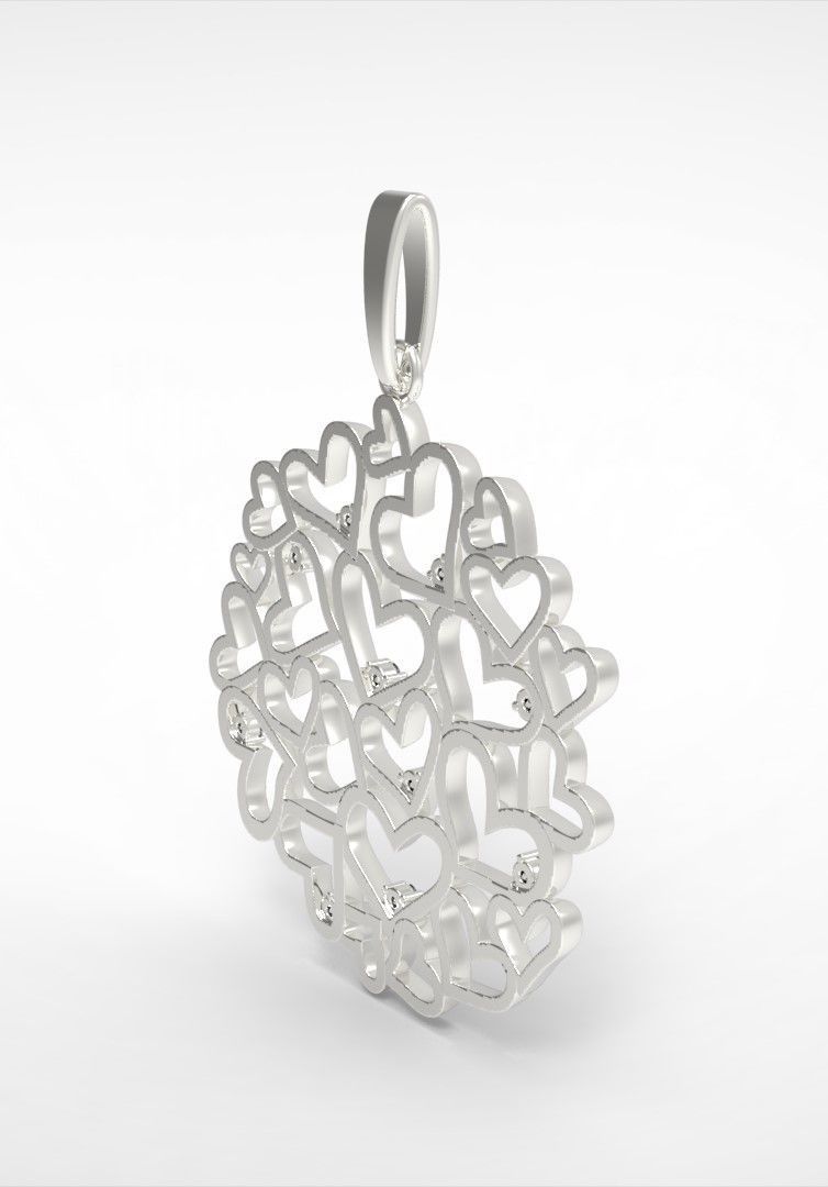 Gold hearts 3D print model_2