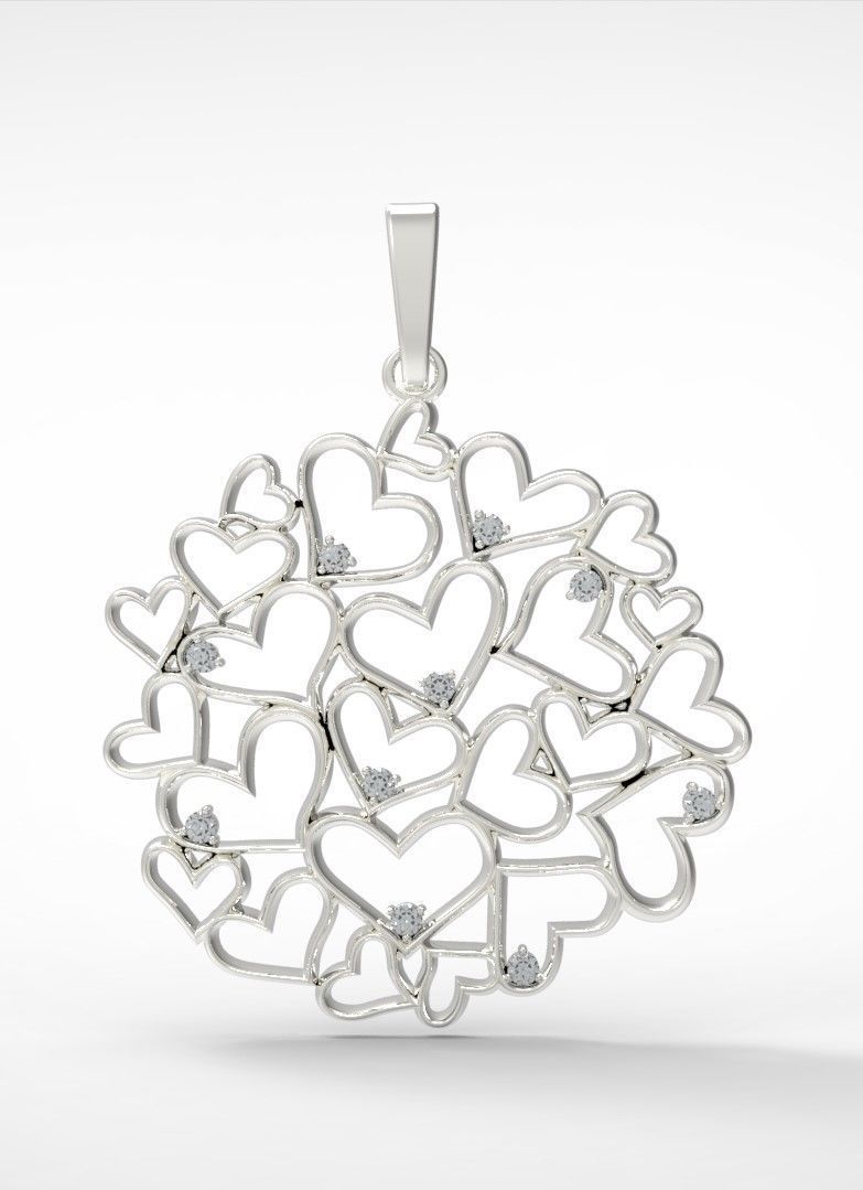 Gold hearts 3D print model_1