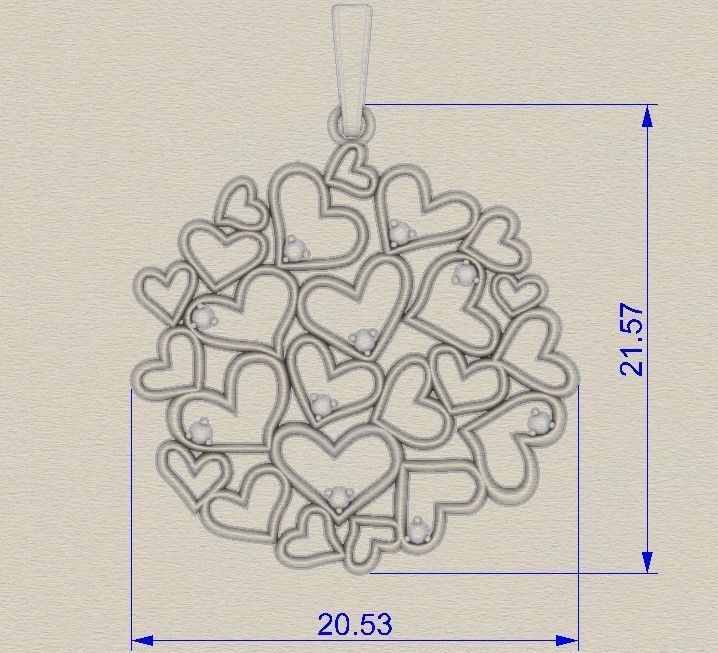 Gold hearts 3D print model_5