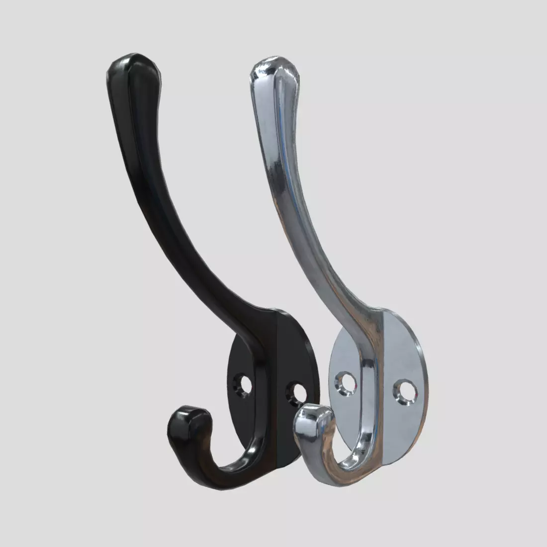 Coat Hook Low-poly 3D model_0