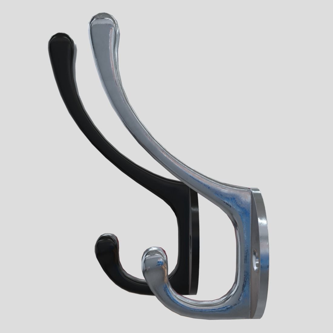 Coat Hook Low-poly 3D model_3