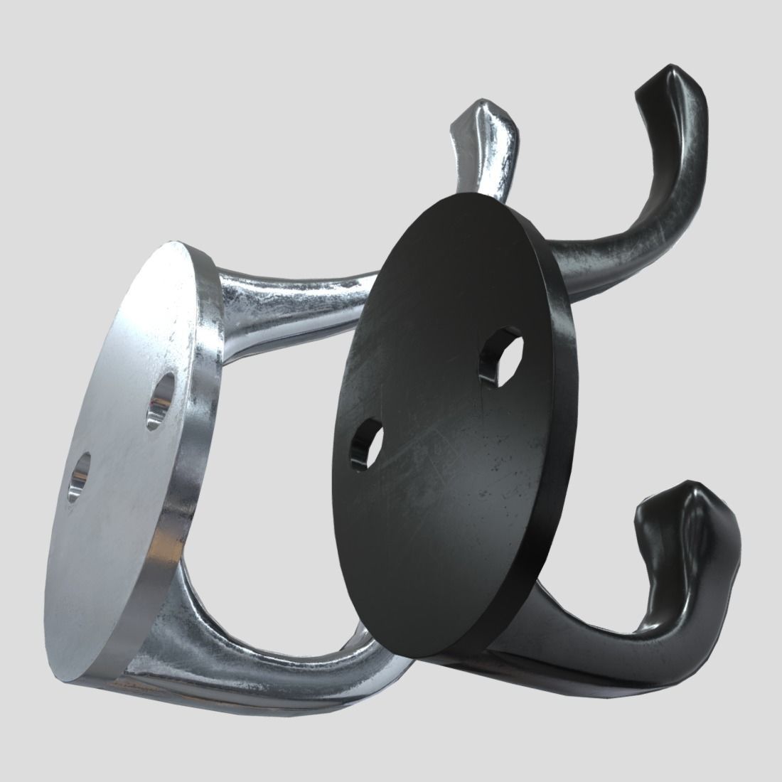 Coat Hook Low-poly 3D model_9