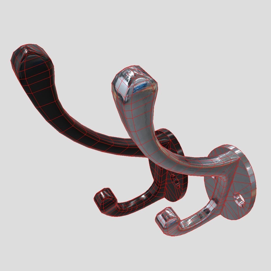 Coat Hook Low-poly 3D model_6