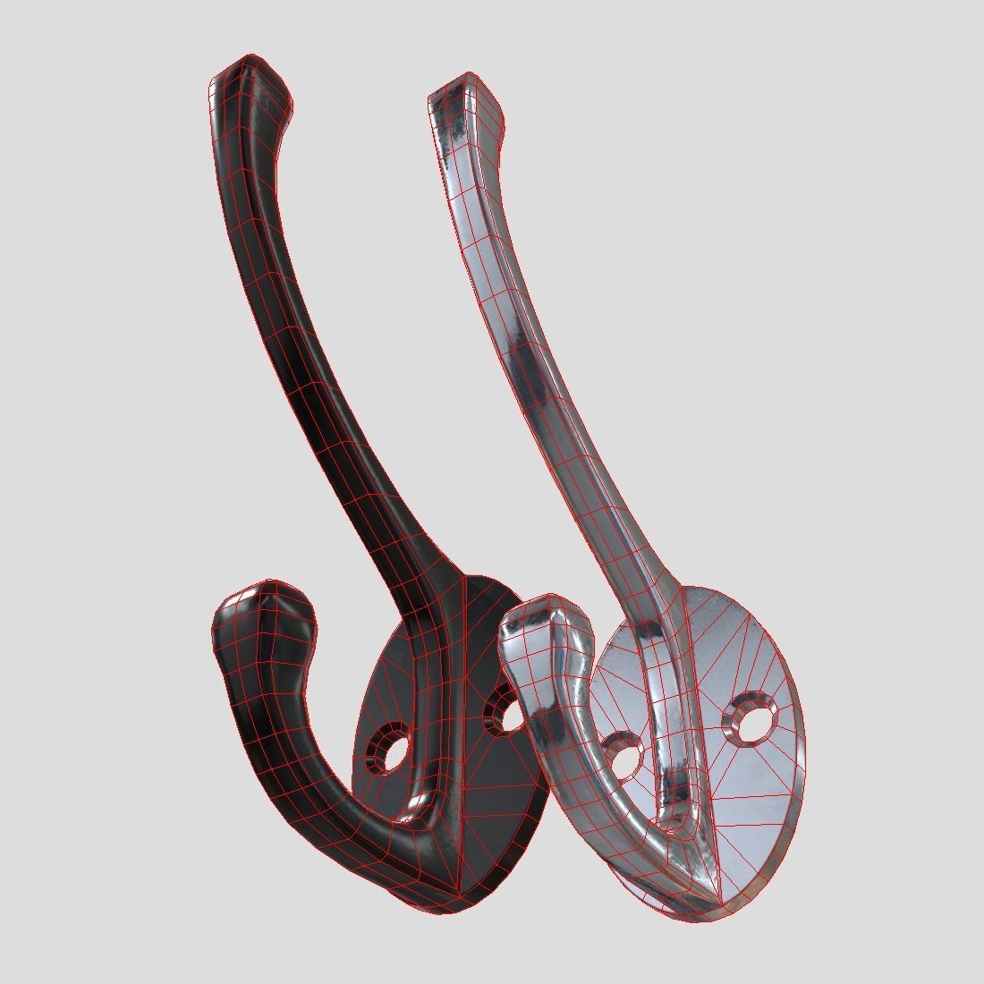Coat Hook Low-poly 3D model_12