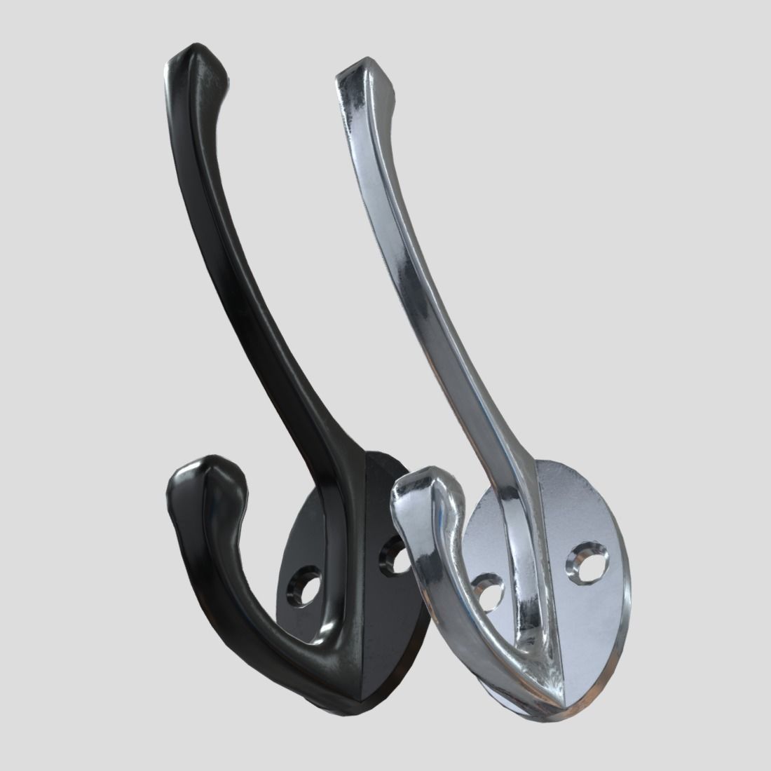 Coat Hook Low-poly 3D model_11