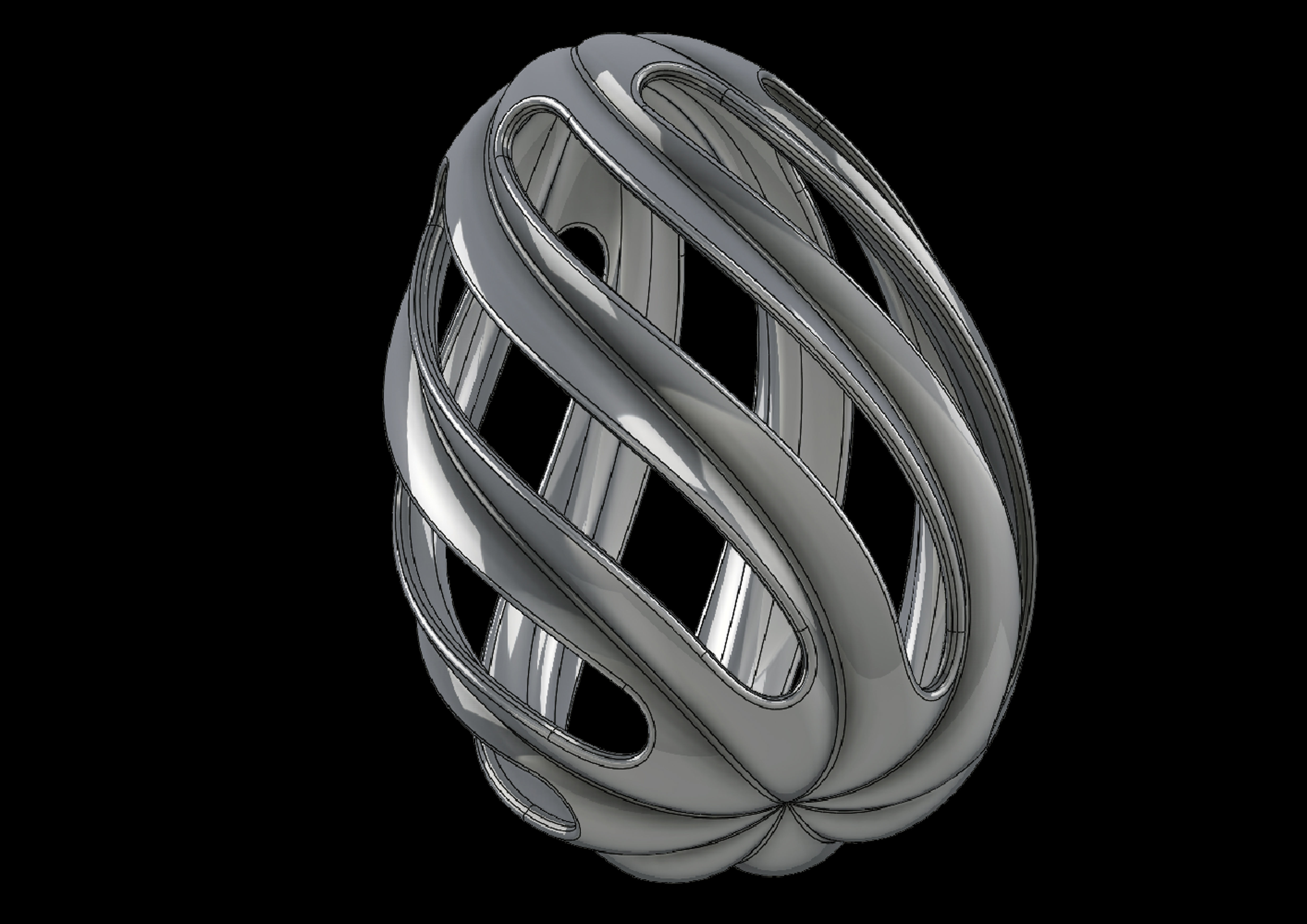 elipsecurve spiral ring made of copper 3D print model_4