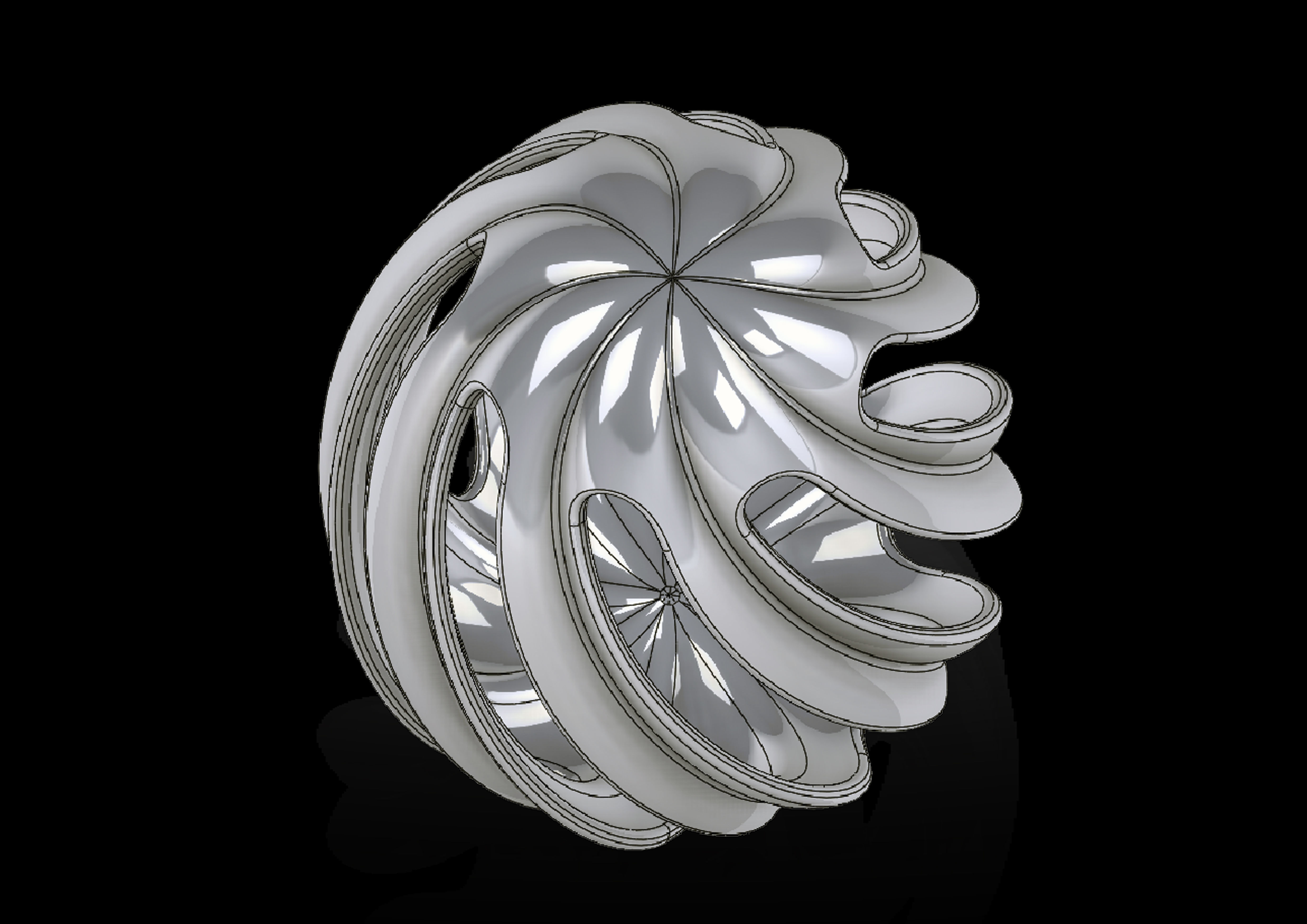 elipsecurve spiral ring made of copper 3D print model_5