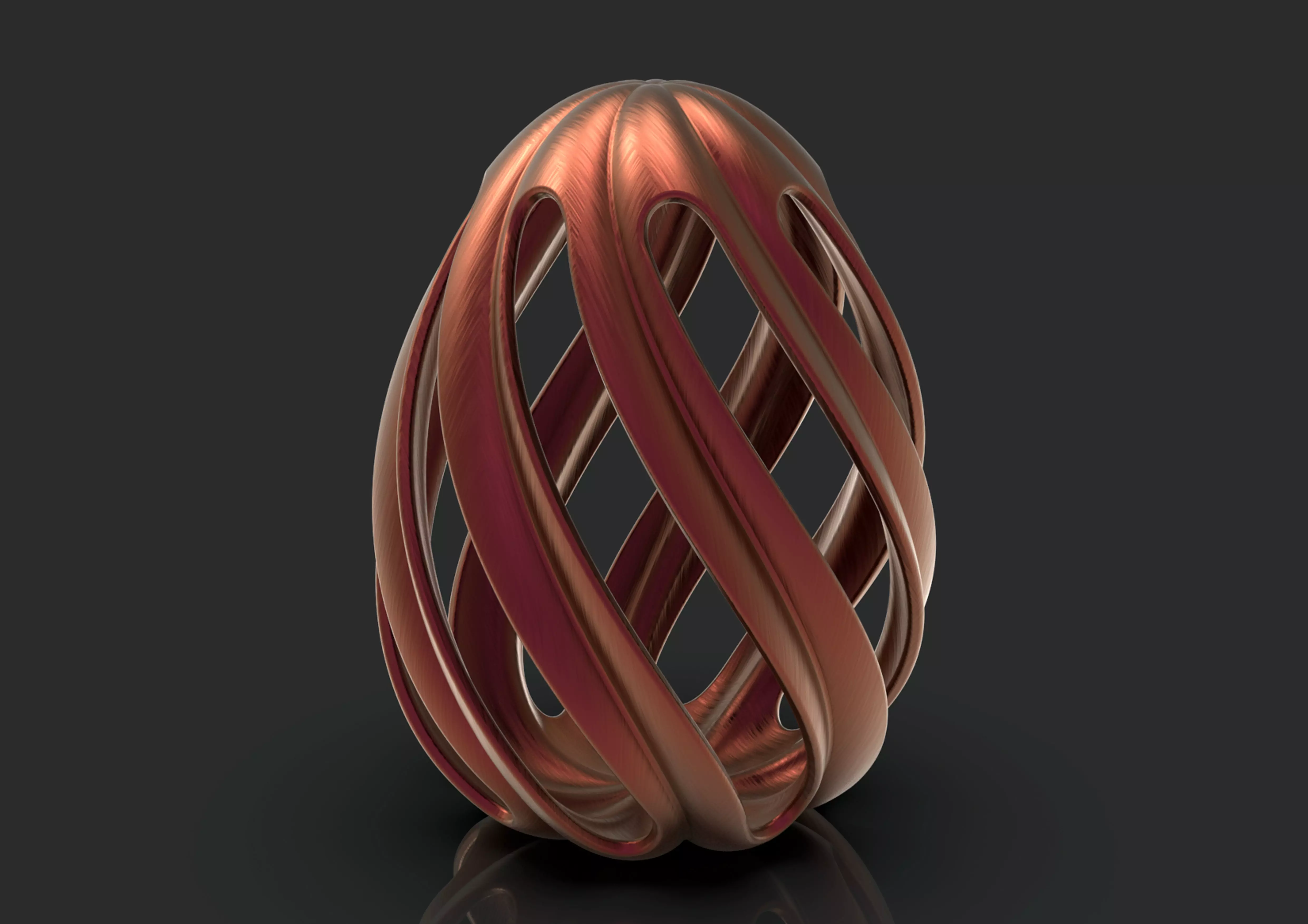 elipsecurve spiral ring made of copper 3D print model_0