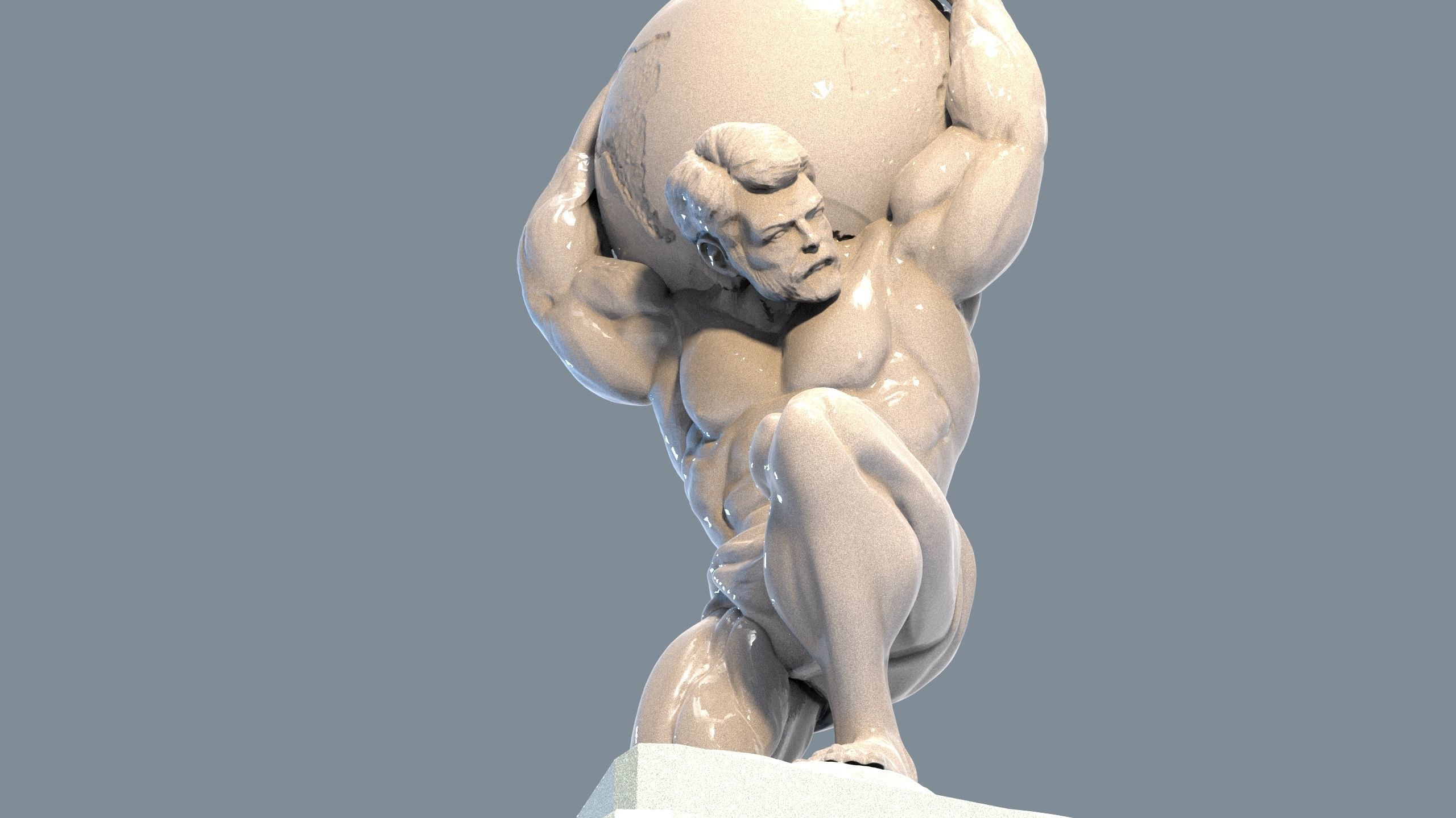 atlas statue  3D print model_6