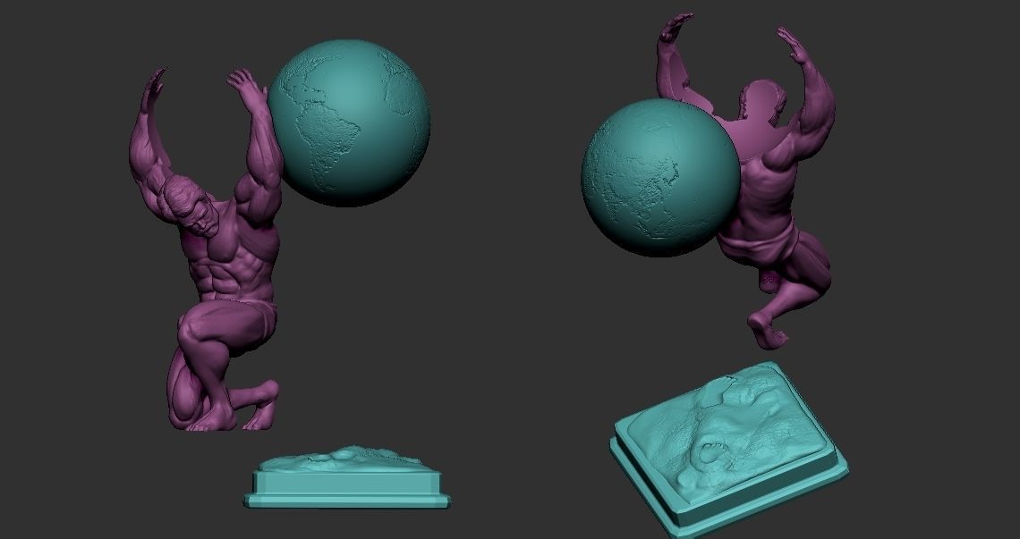 atlas statue  3D print model_9