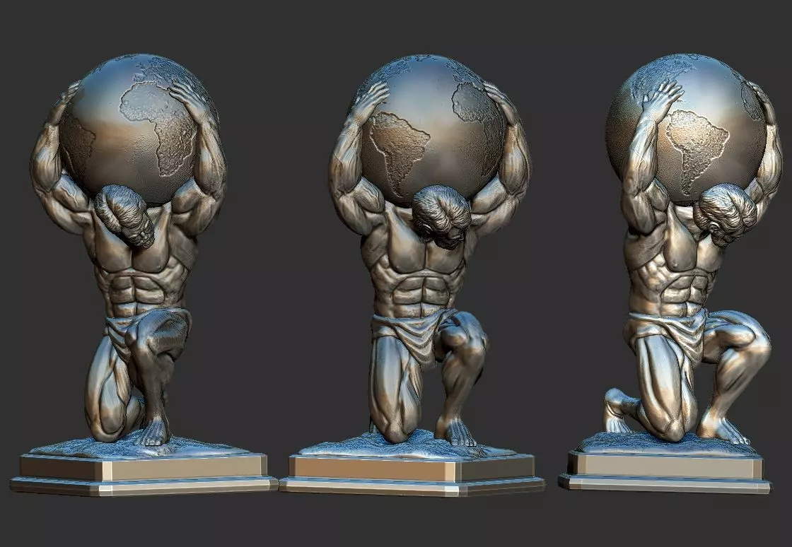 atlas statue  3D print model_0