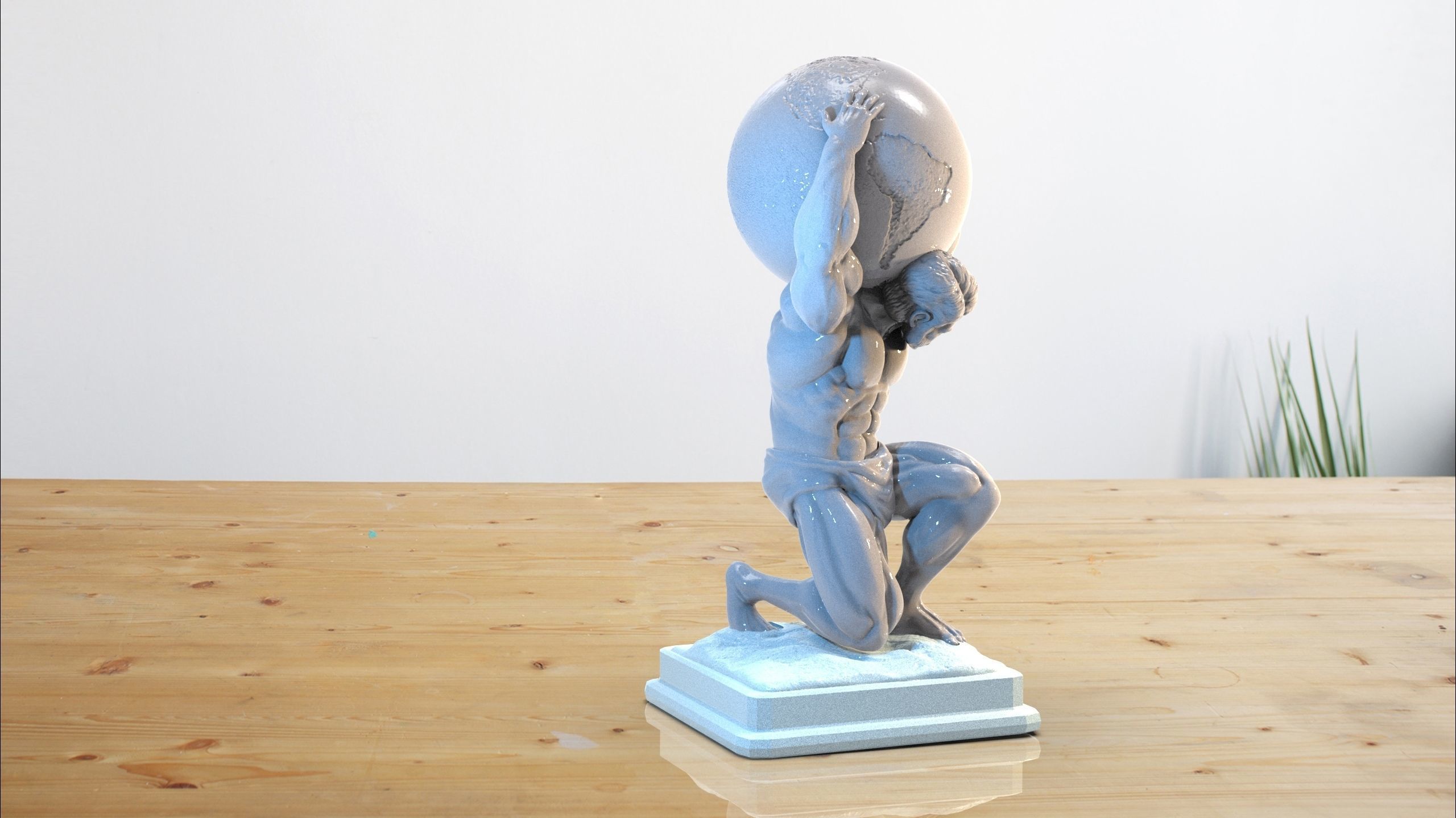 atlas statue  3D print model_5