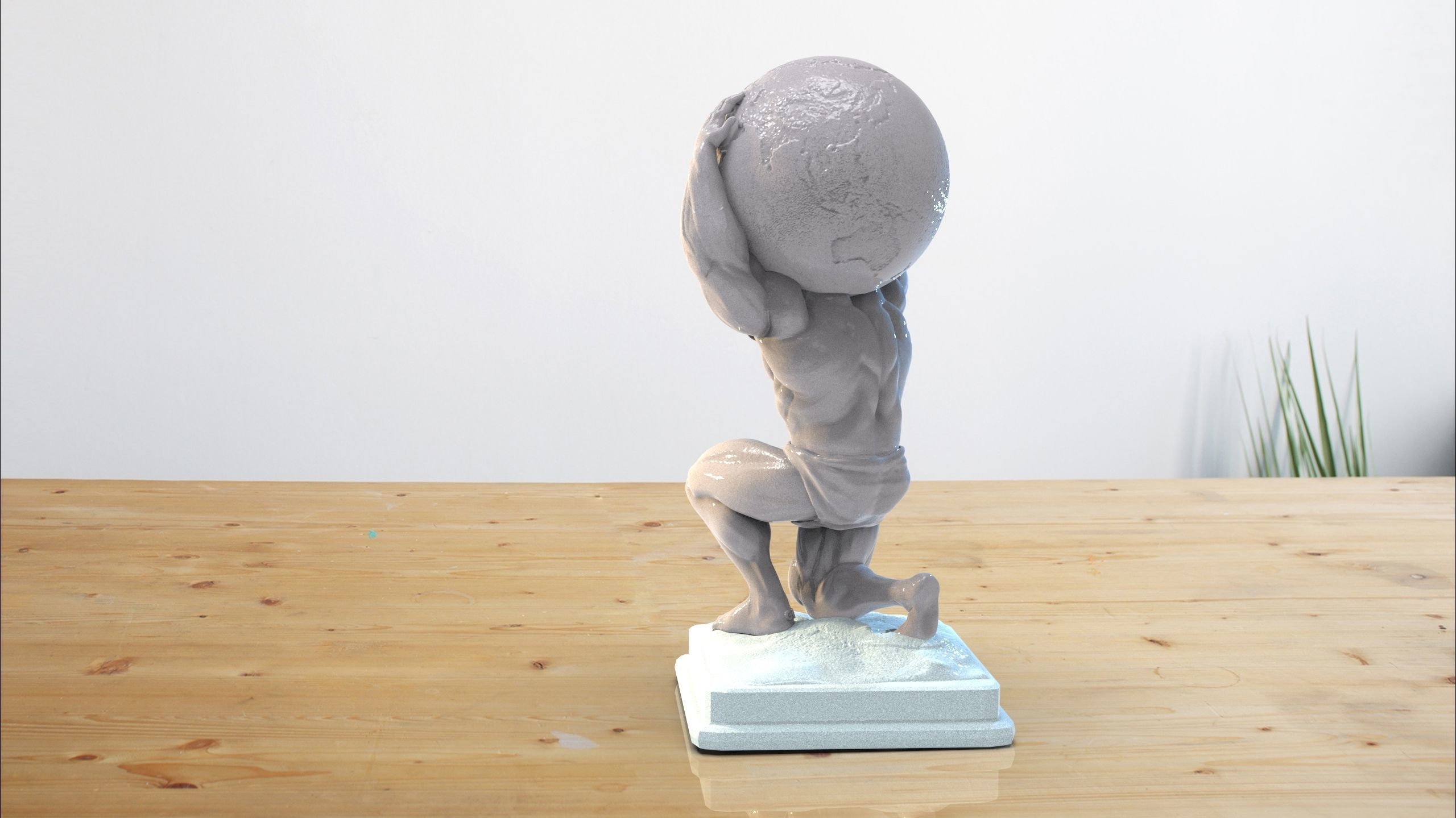 atlas statue  3D print model_3