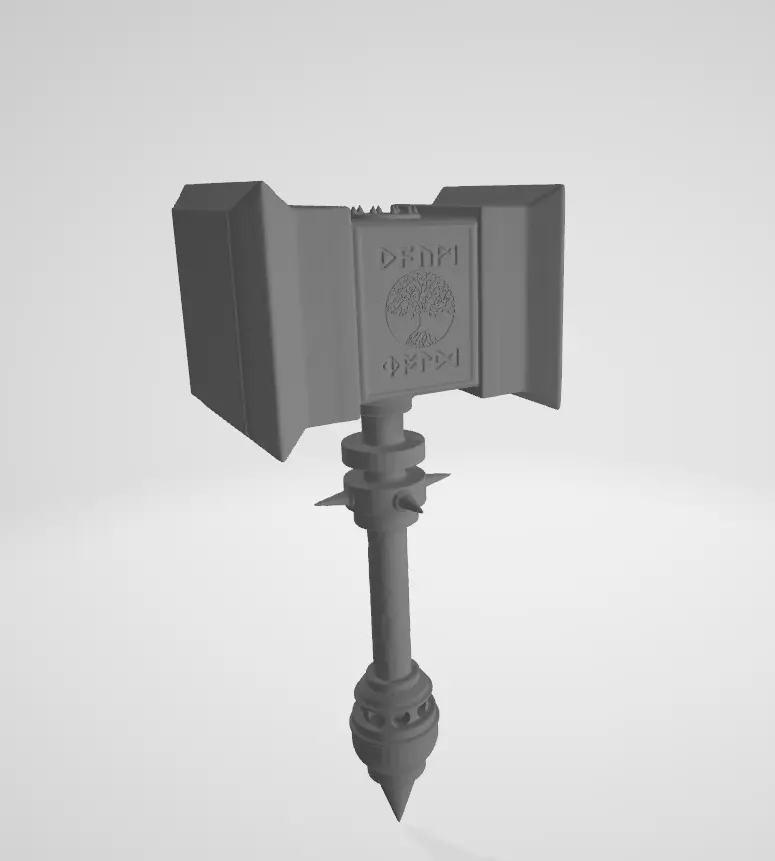 Dwarven Warhammer Free 3D print model