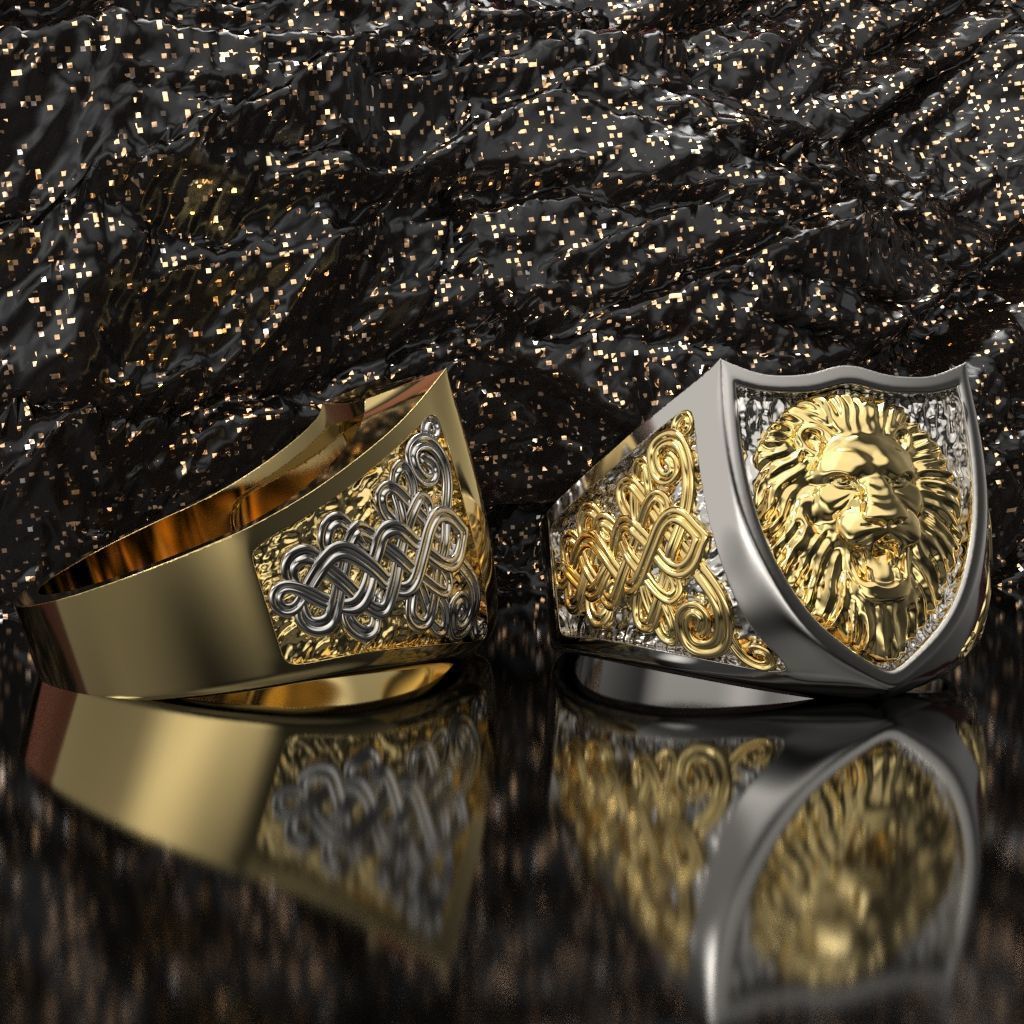 lion ring 3D print model_2